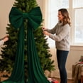 thumbnail image 5 of Extra Large Velvet Christmas Bow - Premium Holiday Decor for Tree Topper, Wedding Arch & Wall Hanging (63 IN), 5 of 6