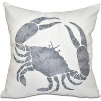 Simply Daisy 16" x 16" Crab Animal Print Outdoor Pillow, Grey