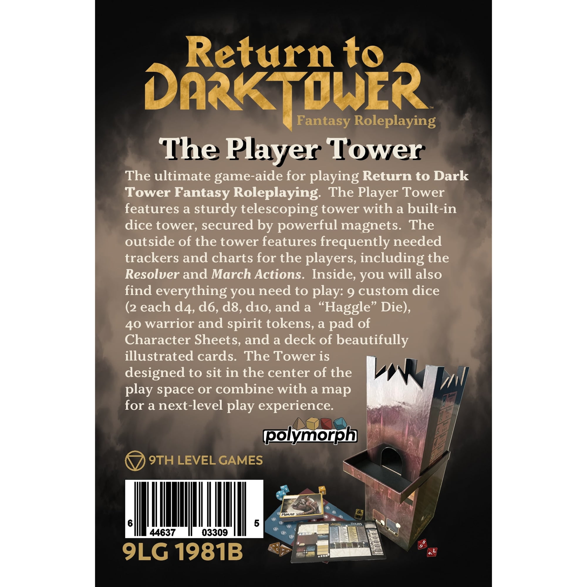 Return To Dark Tower: RPG Player Tower - Unique Rolplaying Game Accessory Set, Includes Dice, 14" Tower, Cards & More