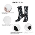 thumbnail image 5 of Men's Black Silver Stripe Novelty Athletic Socks Women's Digital Printing Funky Patterned Crew Socks, 5 of 7