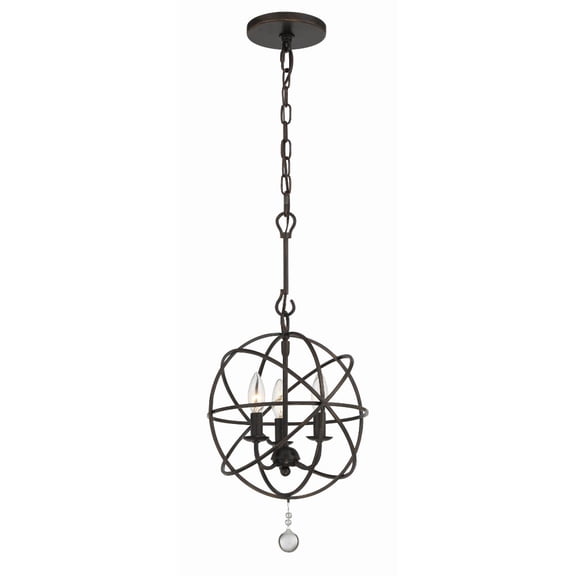 Crystorama Lighting - Three Light Mini Chandelier - Mini Chandelier - Solaris -