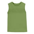 thumbnail image 4 of CAICJ98 Girls Tank Tops Kids Soft Cotton Round Neck Sleeveless Athletic Undershirt for Girls Green,11-12 Years, 4 of 5