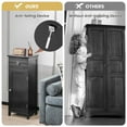 thumbnail image 6 of Giantex Wooden Bathroom Floor Cabinet, Freestanding Storage Cabinet w/Adjustable Shelf & Anti-Tilt Design, Black, 6 of 8