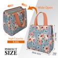 thumbnail image 3 of Pioneer Flower Floral Print Pattern Insulated Lunch Bag for Women & Adults,Large Portable Soft Cooler Lunch Bag,Thermal Food Storage Tote with Pearl Cotton,8.66L,8.75x5.75x9.5 Inch, 3 of 6