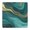 Teal and Gold, variant on Black Marble Gold Wave Pattern Square Fitted Tablecloth with Elastic Edge,Square Table Cover,Washable Elastic Table Cover for Home Kitchen Party Decor 34"x34"