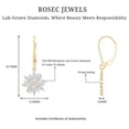 thumbnail image 5 of Rosec Jewels Lab Diamond Flower Drop Earrings for Women - Diamond Wedding Earrings - EF-VS Quality, 14K Yellow Gold, 5 of 6