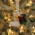 thumbnail image 1 of Xihbxyly Adorno para Árbol de Navidad, Adornos de Fieltro de Lana, Detalles de Cinta de Terciopelo, Colgante de Algodón, Madera de Fruta Decorativa, Impresión Manual, Decoración para Coche o Casa, Re, 1 of 5