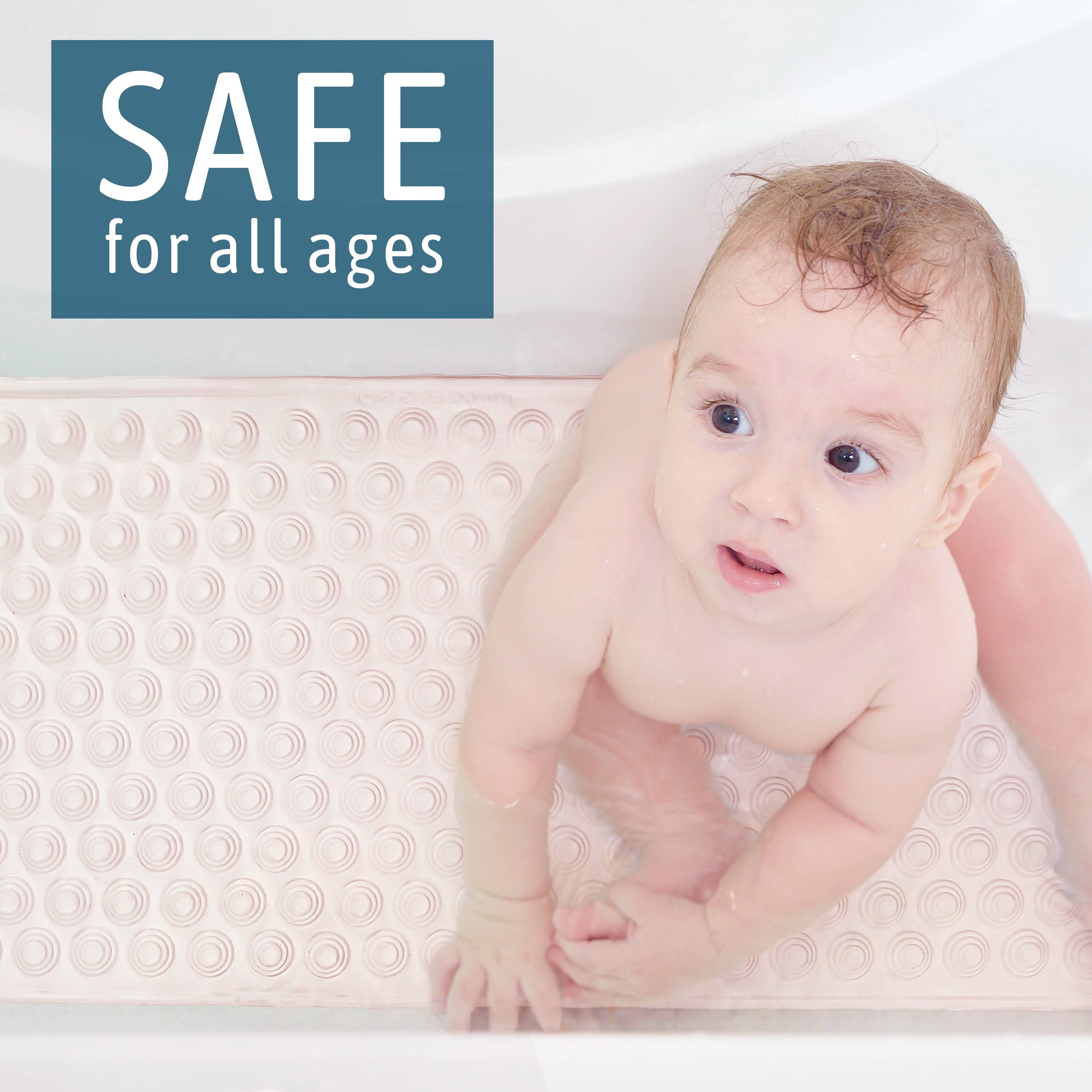 No Suction Cup Bath Mat, Made in Italy - Safe for All Ages - Bath mat for refinished tub. Will not fray Like Rubber bathmats.