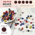 thumbnail image 2 of Uxcell Rhinestone Beads for Jewelry Making, Sparkle Crystal Clay Beads Dark Red, 2 of 7