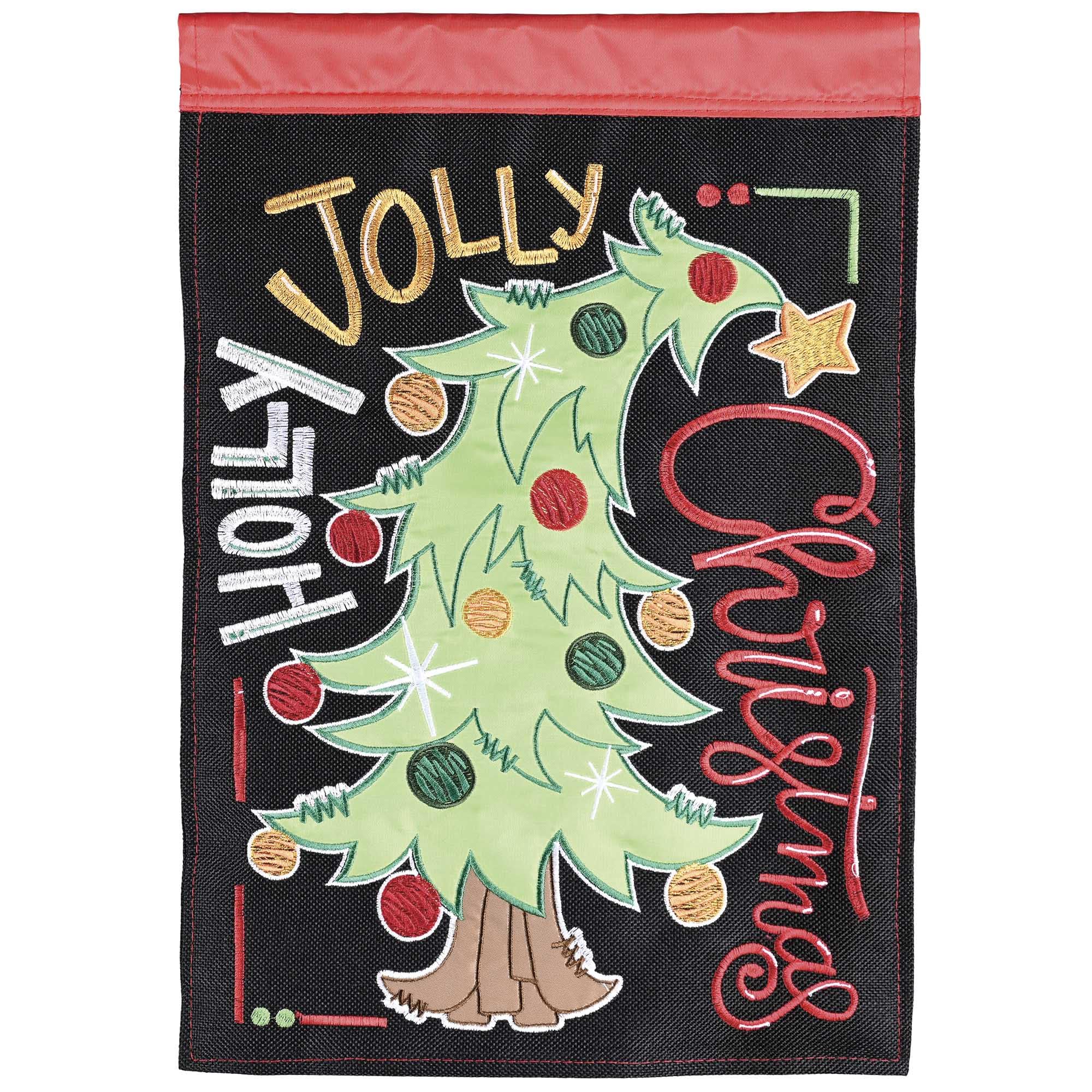 Dicksons Magnolia Garden Outdoor Flag Decoration For Garden, Yard, Or Walkway Standard 13 x 18, Weather Resistant Polyester, Holly Jolly Christmas