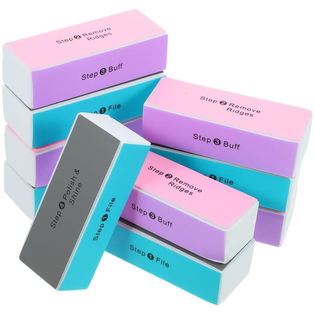 BESTYASH 10Pcs Multifunctional Nail Buffer with Assorted Colors for Polishing and Artwork Design