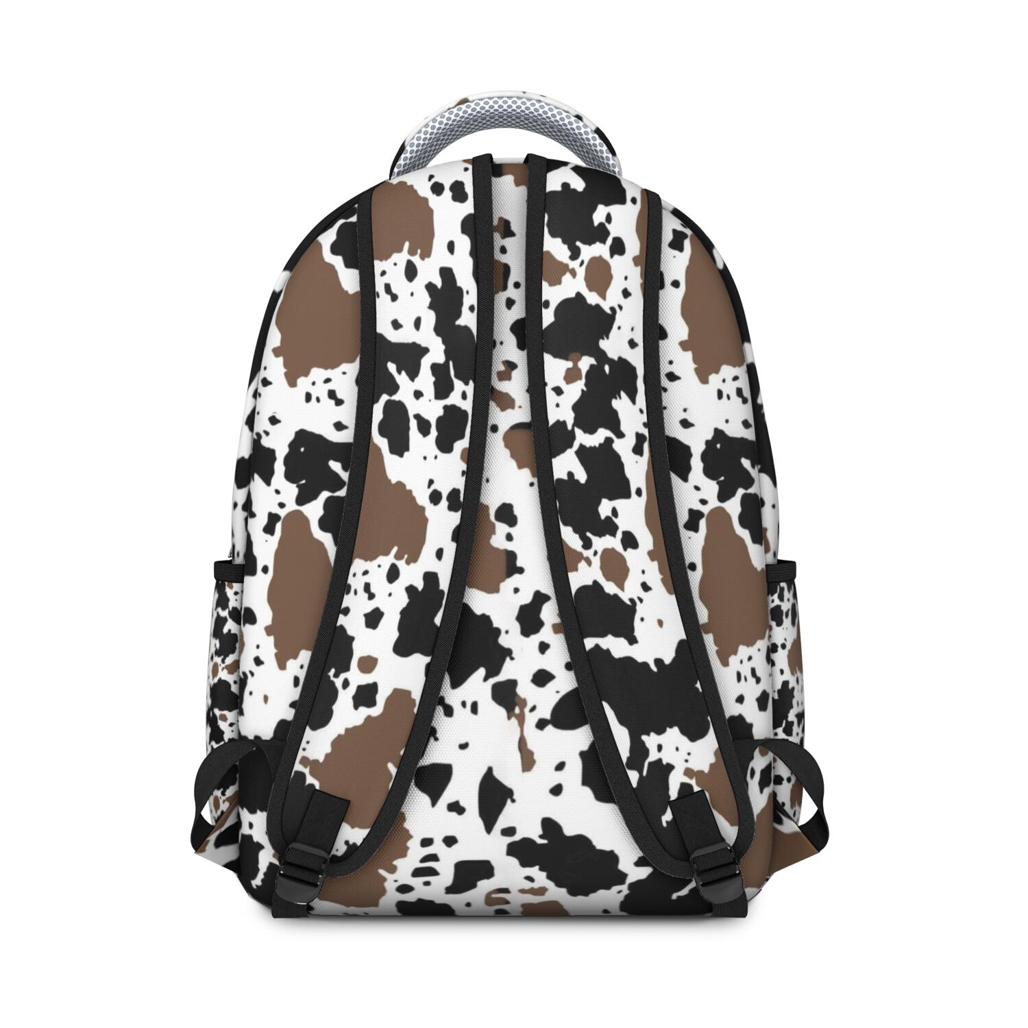 Cow Print Backpack for School,Schoolbag with Adjustable Shoulder Straps & Padded Back,15.3"x11"x7.1".