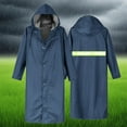 thumbnail image 2 of Rohuuque Women's and Men's Rain Poncho Long Sleeve Hooded Cape Poncho Waterproof Rainwear Lightweight Packable Outdoor Jacket Navy, 2 of 4