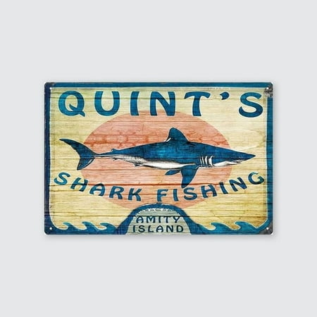 Quint Shaek Fishing 1975 Retro Style - Size 24''x36'' - Postora