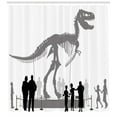 thumbnail image 3 of Ambesonne Dinosaur Shower Curtain, People Look at T-Rex, 69"Wx75"L, Dimgrey Black White, 3 of 3