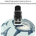 thumbnail image 4 of Square 2Pack PU Leather Shark Cruise Luggage Tag with Privacy Cover and Name ID Tag for Travel Handbags Backpacks Luggage Tags, 4 of 6