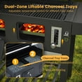 thumbnail image 4 of Vicllax Charcoal Grill with Side Tables Barbecue BBQ Smoker for Patio Cooking Camping Picnic, 4 of 9