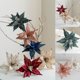 thumbnail image 2 of Flor de Pascua navideña con purpurina de 28 cm para colgar en el árbol de Navidad, decoración falsa para el hogar, 2 of 5