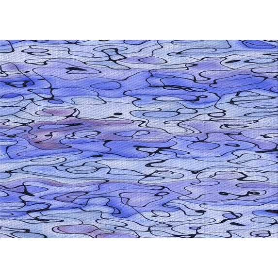 Ahgly Company Machine Washable Indoor Rectangle Transitional Jeans Blue Area Rugs, 2' x 3'