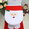 thumbnail image 3 of Patrón navideño a prueba de moho, cubierta impermeable para asiento de inodoro de baño, juego de cubierta para tanque de agua y almohadilla para pies, 3 of 5