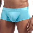 thumbnail image 3 of ropa interior de seda de hielo para hombres ropa interior sexy pantalones cortos calzoncillos bolsa de letras calzoncillos suaves bragas azul cielo / 2xl, 3 of 7