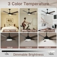 "OUTON 52"" Smart Ceiling Fan with Lights, Remote & APP Control, 3 Colors, Indoor/Outdoor, Black