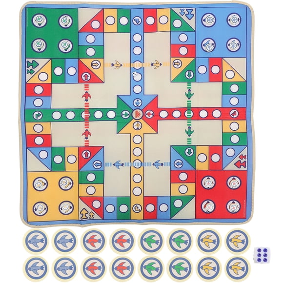 Shisuyan Tapis d'Échecs Volant, Tapis d'Échecs Avion, Tapis de Jeu Amusant pour Famille, Jeu Parent-Enfant, Jeu de Fête, Jeu de Voyage (90 x 90cm, Pièces d'Échecs en Plastique)
