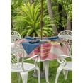 thumbnail image 2 of Outdoor Tablecloth with Umbrella Hole and Zipper, Valentine's Day Round Table Cloth 60 Inch Waterproof Tablecloth, Roses Flowers Pink Stripes Country Beige Picnic Table Cover for Patio Camping, 2 of 7
