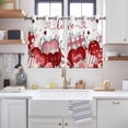 thumbnail image 2 of Love Heart Valentine's Day Kitchen Curtains Window Panels, Eucalyptus Botanical Red Pink Insulated Window Treatment Curtain, Grommet Curtains for Bedroom/Living Room/Bathroom, 2 Piece 52"Wx45"L, 2 of 8