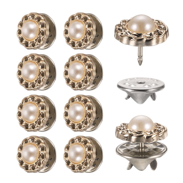10 Juegos de Botones de Cristal Sin Coser de 11.5 mm, Alfileres Desmontables para Ropa de Mujeres, Abrigo (Transparente)