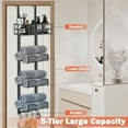 thumbnail image 3 of Over The Door Towel Racks, No Drill Towel Storage with Basket & Hooks, Space-Saving Multi-Functional Towel Holder for Bathrooms, bedrooms, Apartments, RVs (Matte Black), 3 of 4