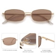 thumbnail image 4 of Gafas de Sol SOJOS Y2k Rectángulo Estrecho SJ1187 Oro/Transparente, 4 of 6