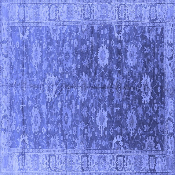 Ahgly Company Indoor Square Oriental Blue Traditional Area Rugs, 3' Square