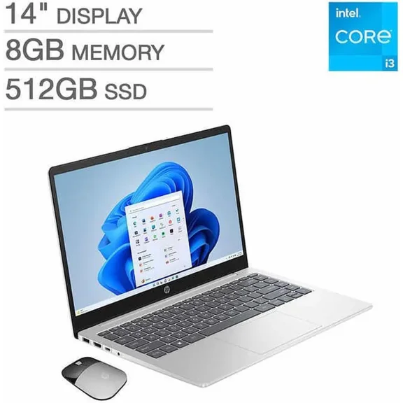 Restored HP 14" Laptop - 13th Gen Intel Core i3-1315U - 1080p - Windows 11 14-ep0033cl 8GB RAM 512GB SSD