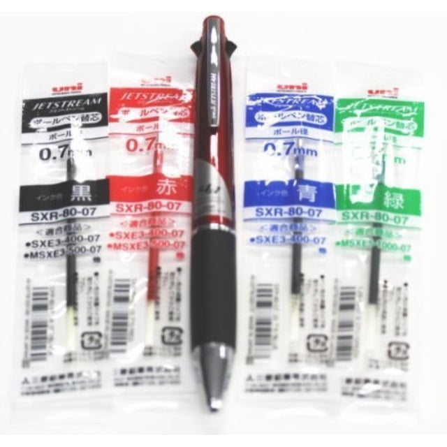 uni JETSTREAM 4&1 SXR-80-10 Ballpoint Pen Refills for Multi Pen 1.0mm Red, 5 Pack 