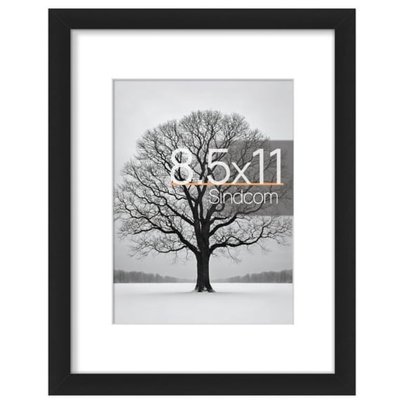 XIBUFE 8.5 X 11 Picture Frame ,Black ,1 Pack ,Gallery Wall Frame to Display Pictures 6X8 with Mat Or 8.5 X 11 without Mat