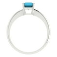 thumbnail image 4 of Clara Pucci 14K White Gold Solid Gold Turquoise Solitaire Anniversary Ring for Women - 1 cttw Radiant Cut, 4 of 8