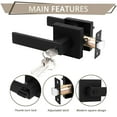 thumbnail image 4 of Knobelite 5 Pack Entry Door Lever with Lock and Key,Entrance Door Handles for Office and Front Door,Matte Black Door Knobs Keyed Alike Same Key Lockset (Each with 3 Keys), 4 of 6