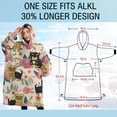 thumbnail image 4 of Oversized Wearable Blanket Hoodie,Yorkie Dog and Pioneer Flower Sherpa Blanket Hoodie with Super Pockets,Super Warm Fuzzy Pullover for Women & Men, 4 of 6
