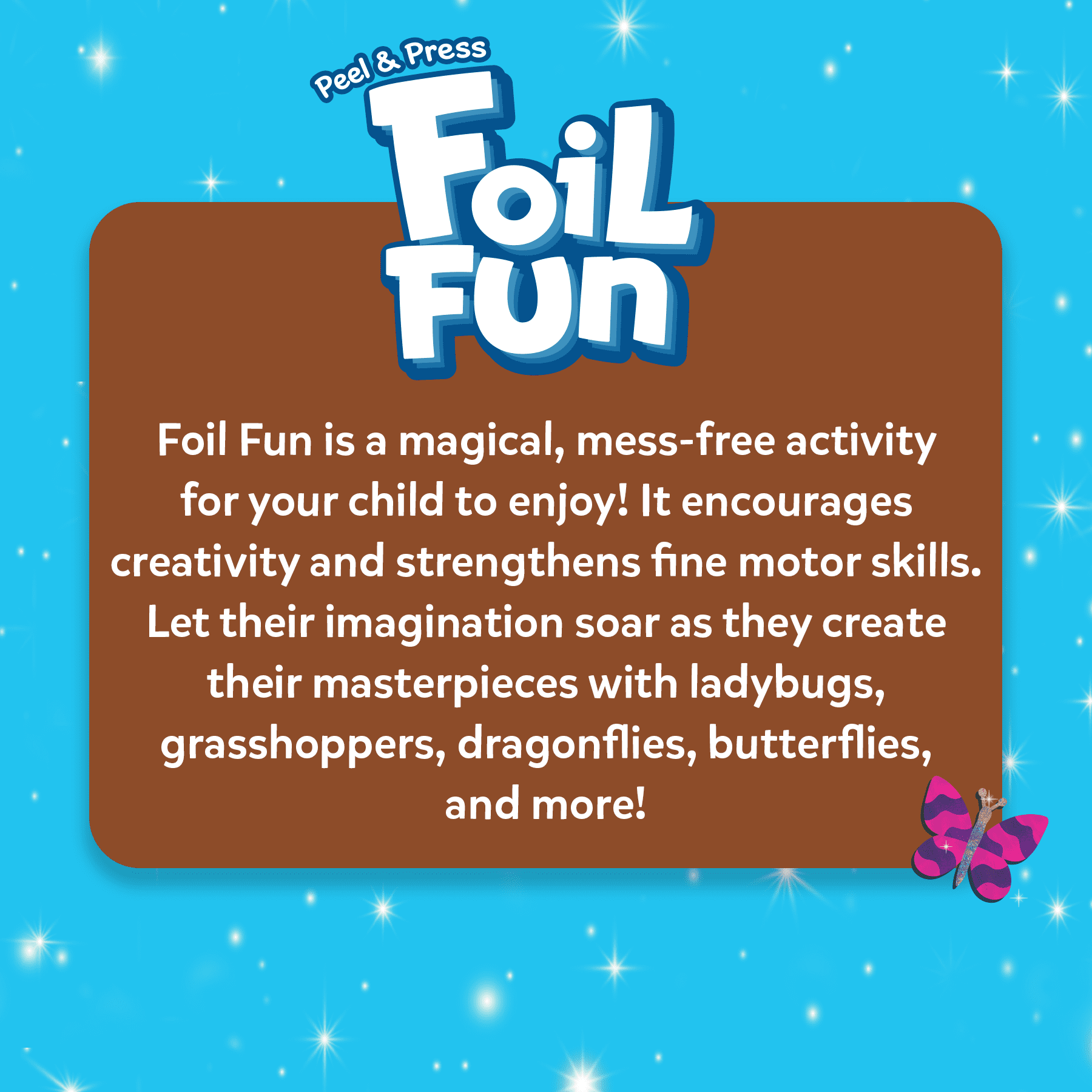 Skillmatics Foil Fun - Bugs & Butterflies, No Mess Art for Kids Ages 4 to 9