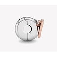 thumbnail image 2 of Abalorio Charm Dije 100% plata de ley 925 Aro con corazon oro rosado, colgante para mujer compatible con Pandora y otras pulseras, 2 of 3