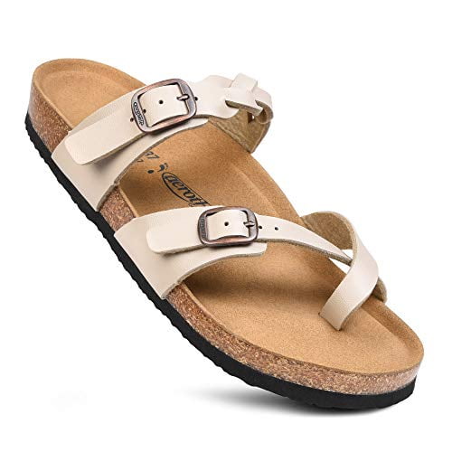 Women s Cork Footbed Slide Sandals Irenic Cream, Size 10
