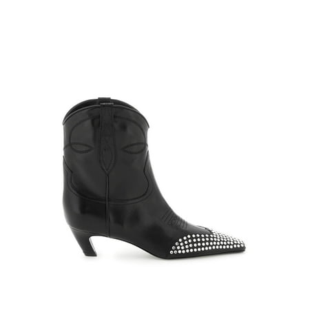 

Khaite Dallas Leather Boots With Rhinestones Women