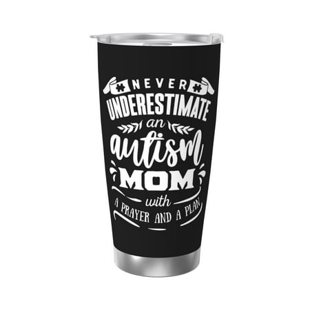 

Underestimate mom with a prayer and a plan 20 Oz Water Bottle Insulated Tumblers Stainless Steel Cups Double Wall Tumbler with Lid
