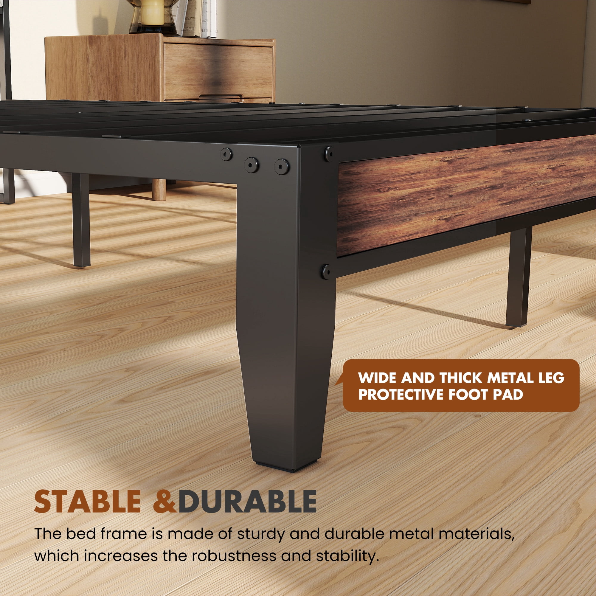 GIANNA Twin Bed Frame with Headboard, Underbed Storage, Built-in Charging Ports, Sturdy Noiseless Design, Tool-Free Assembly, No Box Spring Needed