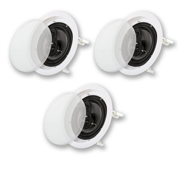 Acoustic Audio CS-IC83 In Ceiling Wall 8" Home Theater 3 Speaker Set 3 Way Flush Mount