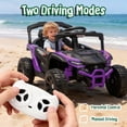 thumbnail image 2 of Track Seven 24V Kids Ride on Car, Electric UTV with Remote Control, Bluetooth, Music, 4-Wheel Suspension, Anti-Collision Bar, 14.6" Wide Single Seat, 24V Ride on Toy Car for Boys Girls Age 3+, Purple, 2 of 8