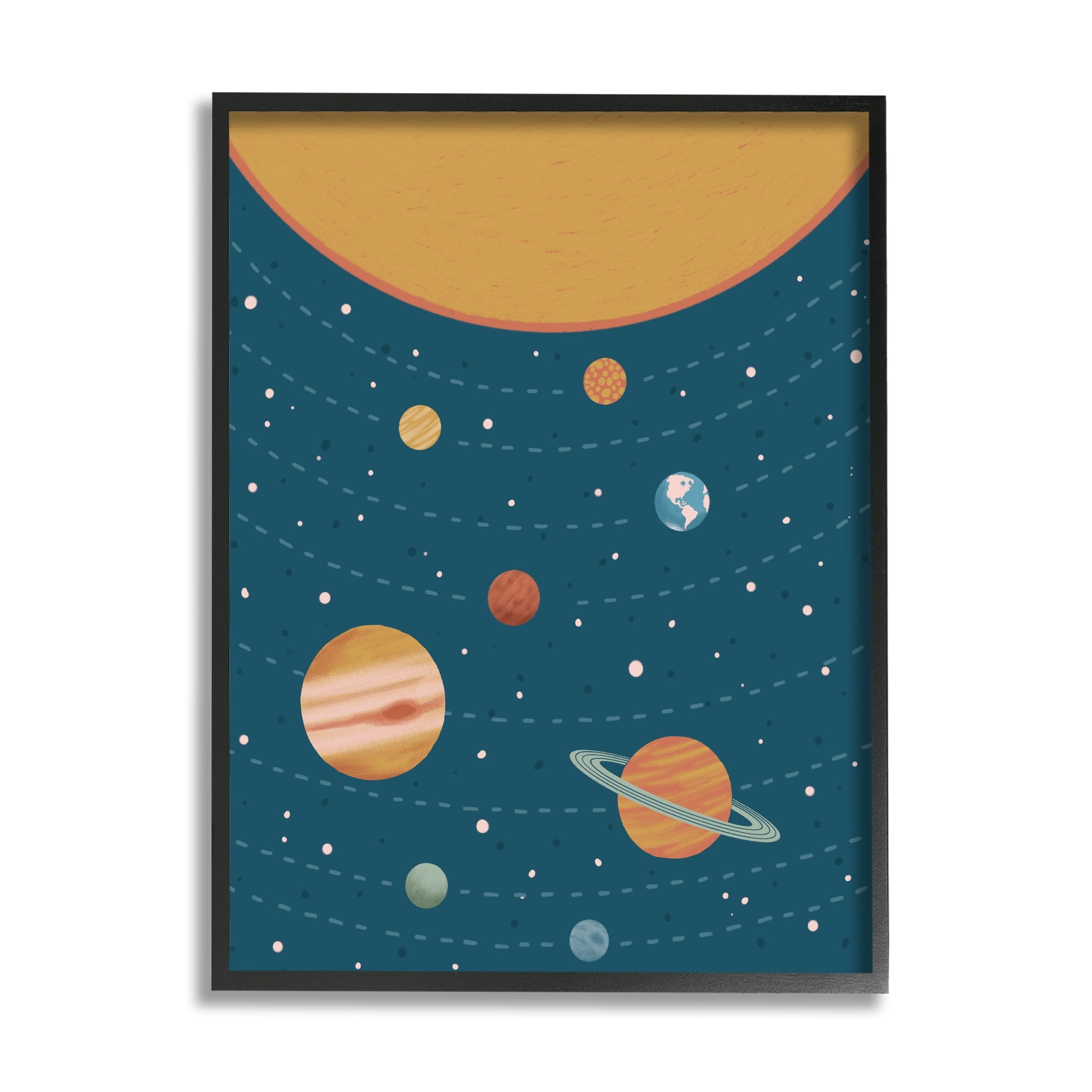 Stupell Industries Solar System Orbital Planetary Location Cosmos Educational Shapes,24 x 30, Design by Nancy McKenzie