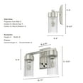 thumbnail image 5 of Hunter - Gatz 2-light Brushed Nickel, Small Vanity Light, Dimmable, Modern Style, for Bedrooms, Kitchens, Dining, Living Rooms - 19683, 5 of 6