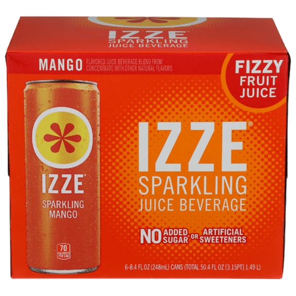 Izze Mango Sparkling Juice Blend 6 Pack 8.4 fl oz - Pack of 2
